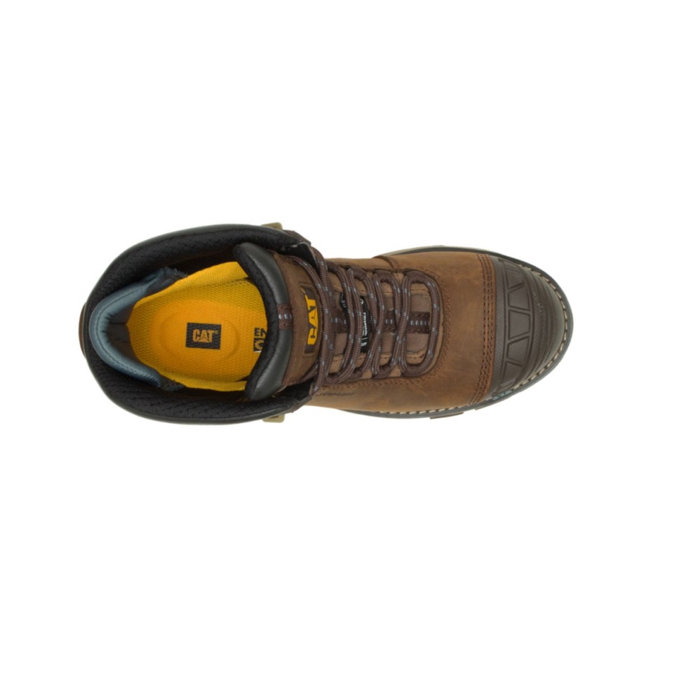 Dark Brown Women's Excavator Superlite Carbon Composite Toe Work Boot Cat Footwear
