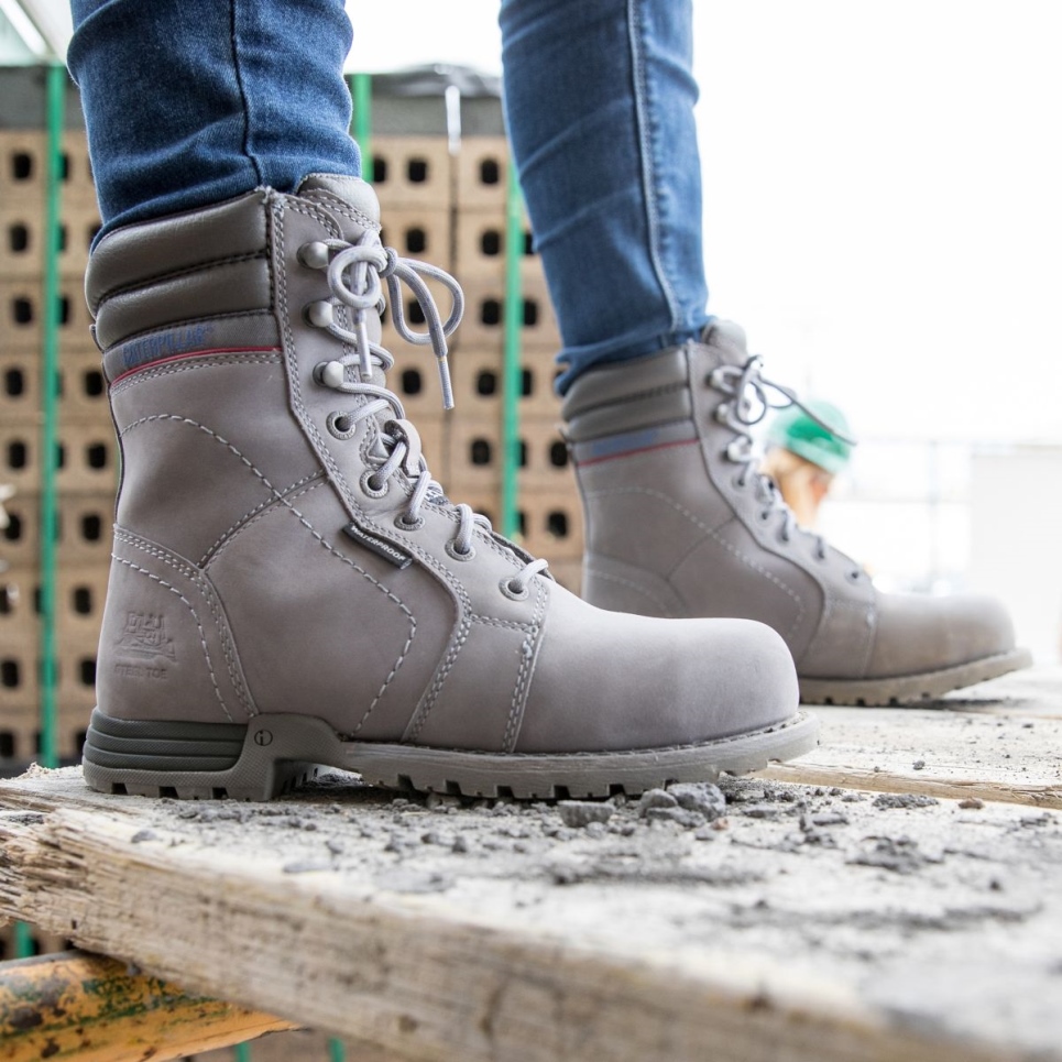 Frost Grey Women's Echo Waterproof Steel Toe Work Boot Cat Footwear