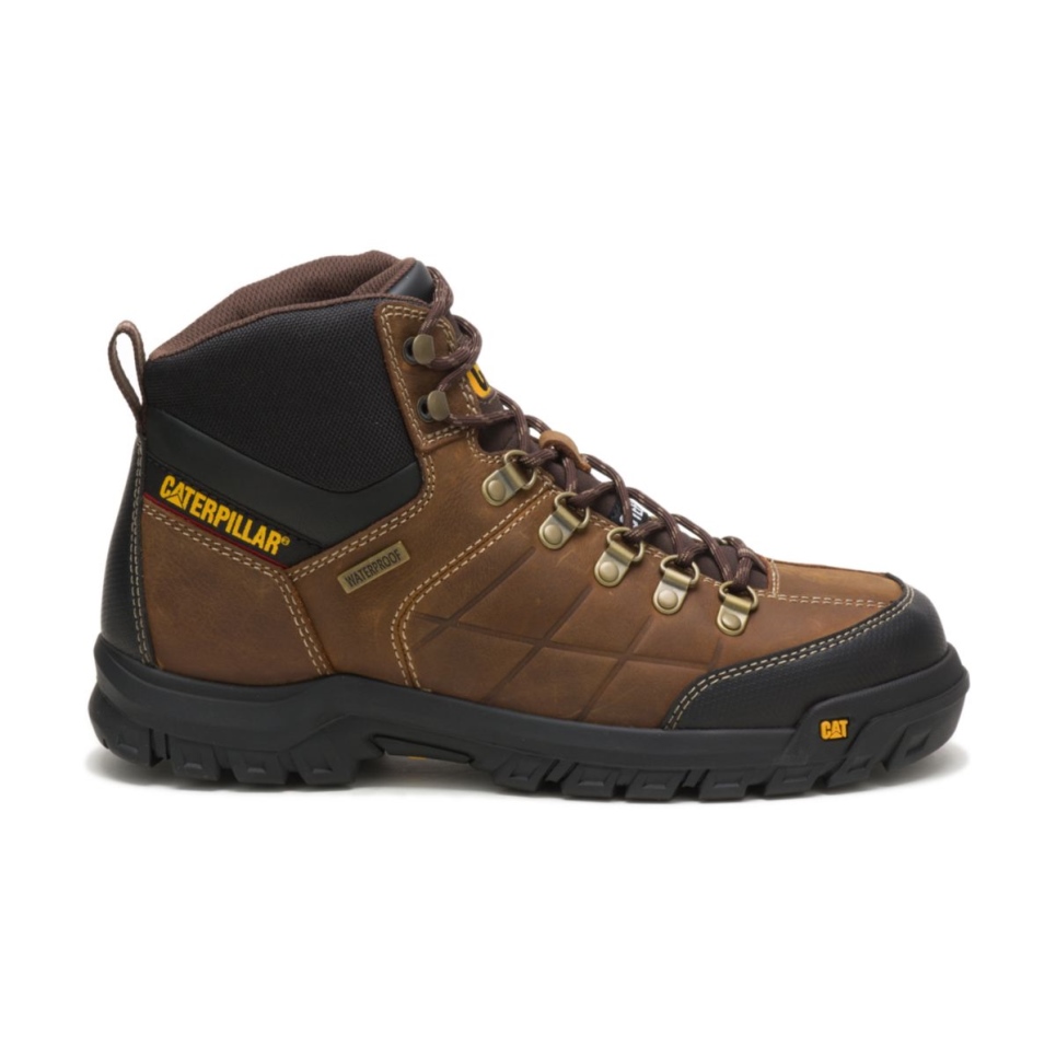 Real Brown Men's Threshold Waterproof Steel Toe Work Boot Cat Footwear