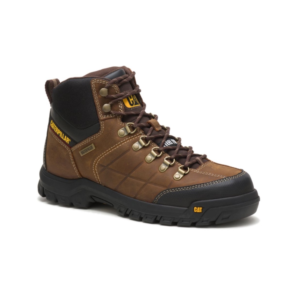 Real Brown Men's Threshold Waterproof Steel Toe Work Boot Cat Footwear