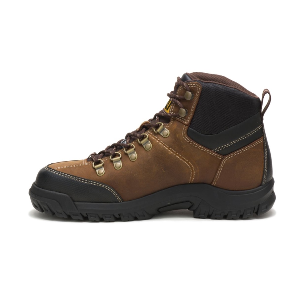 Real Brown Men's Threshold Waterproof Steel Toe Work Boot Cat Footwear