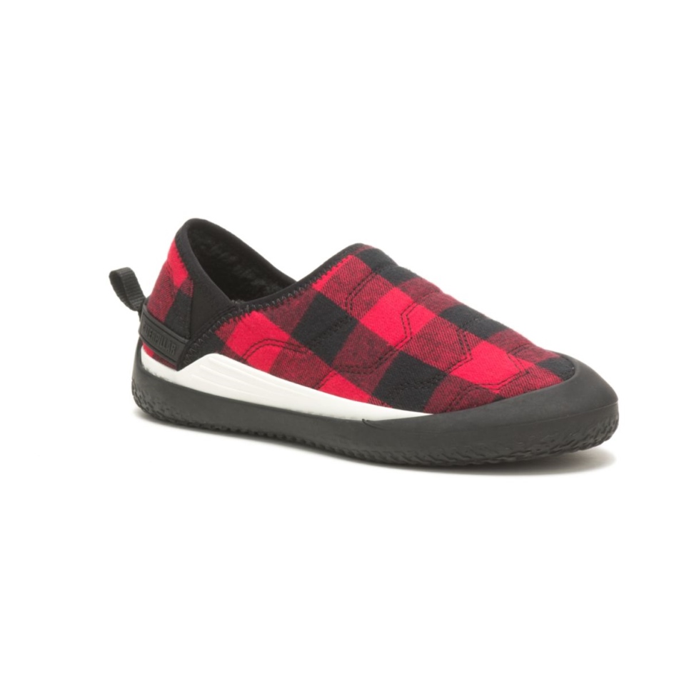 Red Plaid Crossover Slip On Cat Footwear