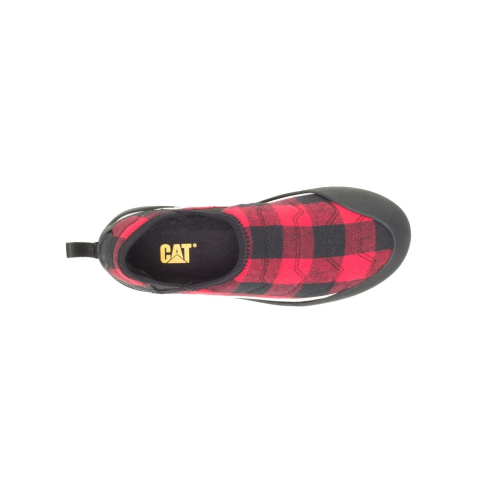 Red Plaid Crossover Slip On Cat Footwear