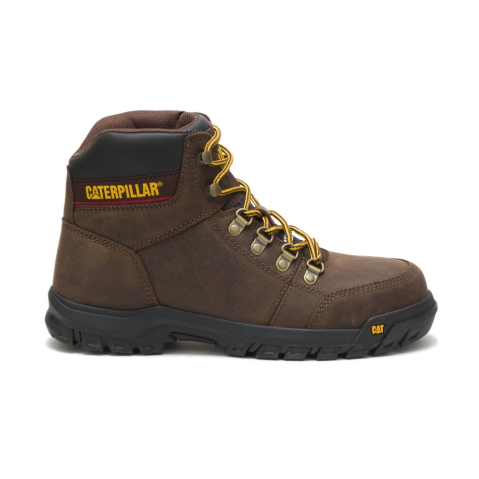 Seal Brown Men's Outline Steel Toe Work Boot Cat Footwear